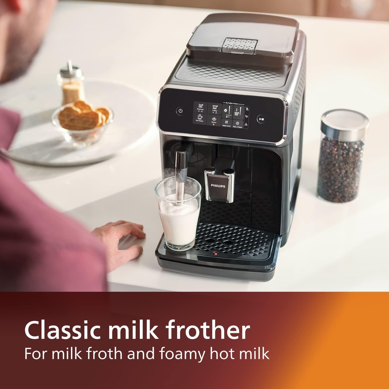 Fully Automatic Espresso Machine with Milk Frother and Touch Display F511