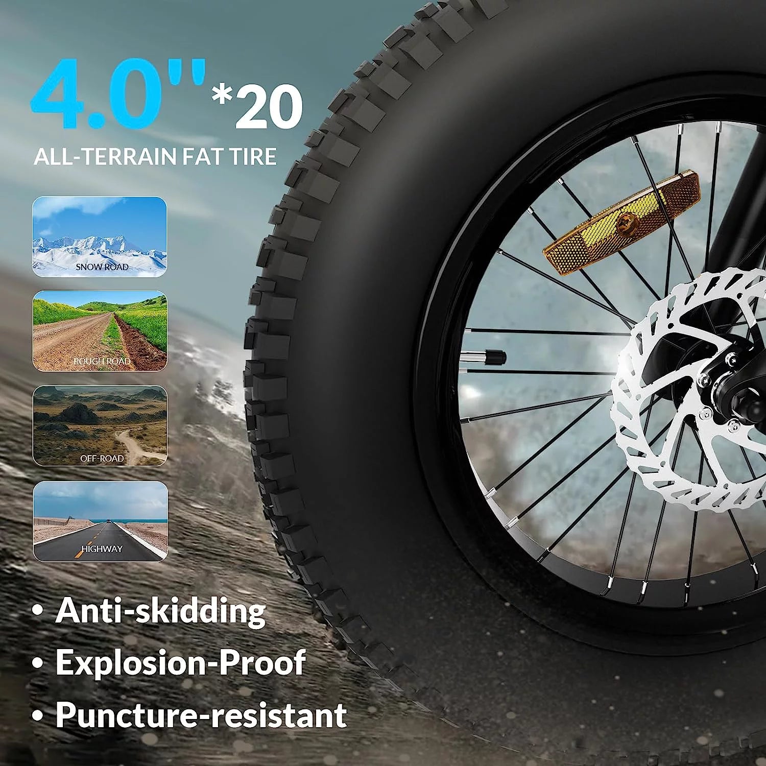 20" Fat Tire Foldable Electric Bike, 48V 10.5Ah Removable Battery, 500W Motor R4218