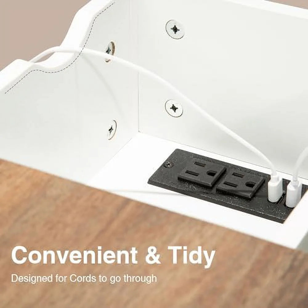 Narrow End Table with Charging Station and USB Ports C257409