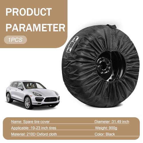 Car Spare Tire Cover, Dust and Scratch-Proof, Portable with Pocket and Handle H39200