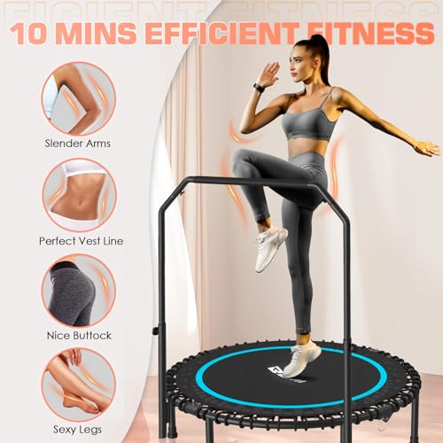 Foldable Mini Trampoline with Adjustable Foam Handle M67736