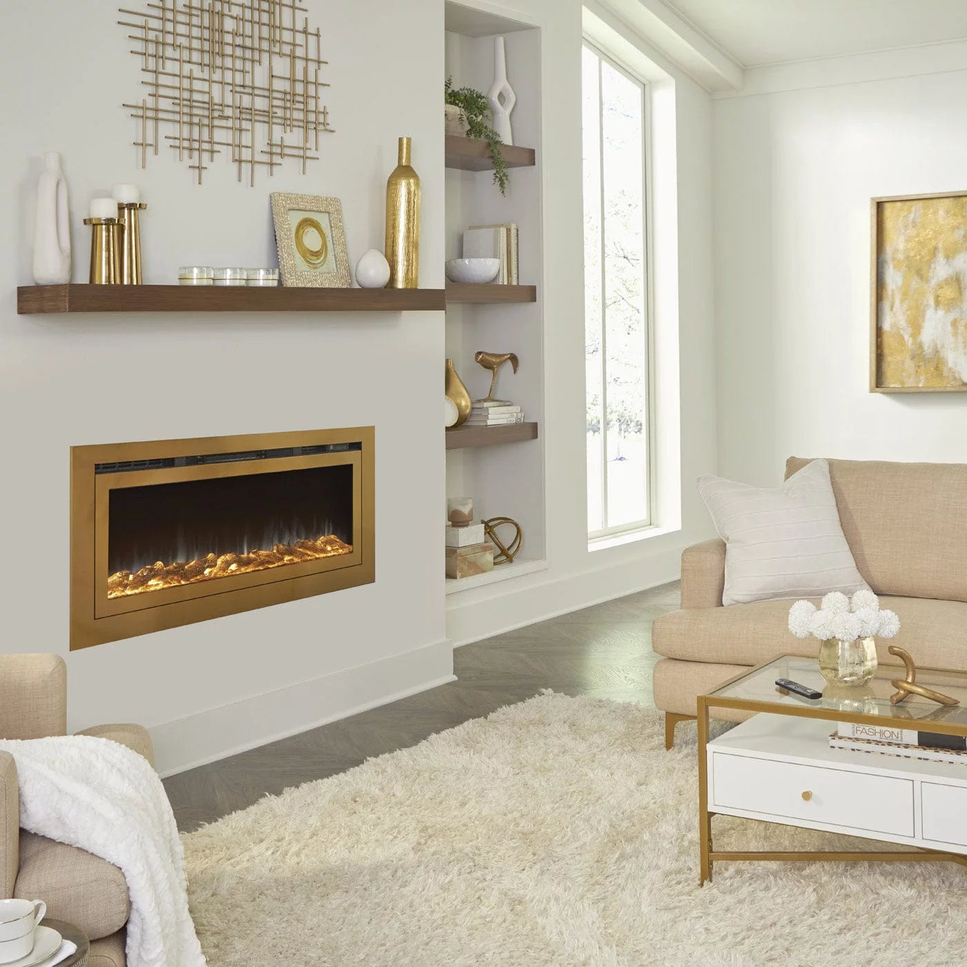 Recessed Smart Electric Fireplace 50" W873