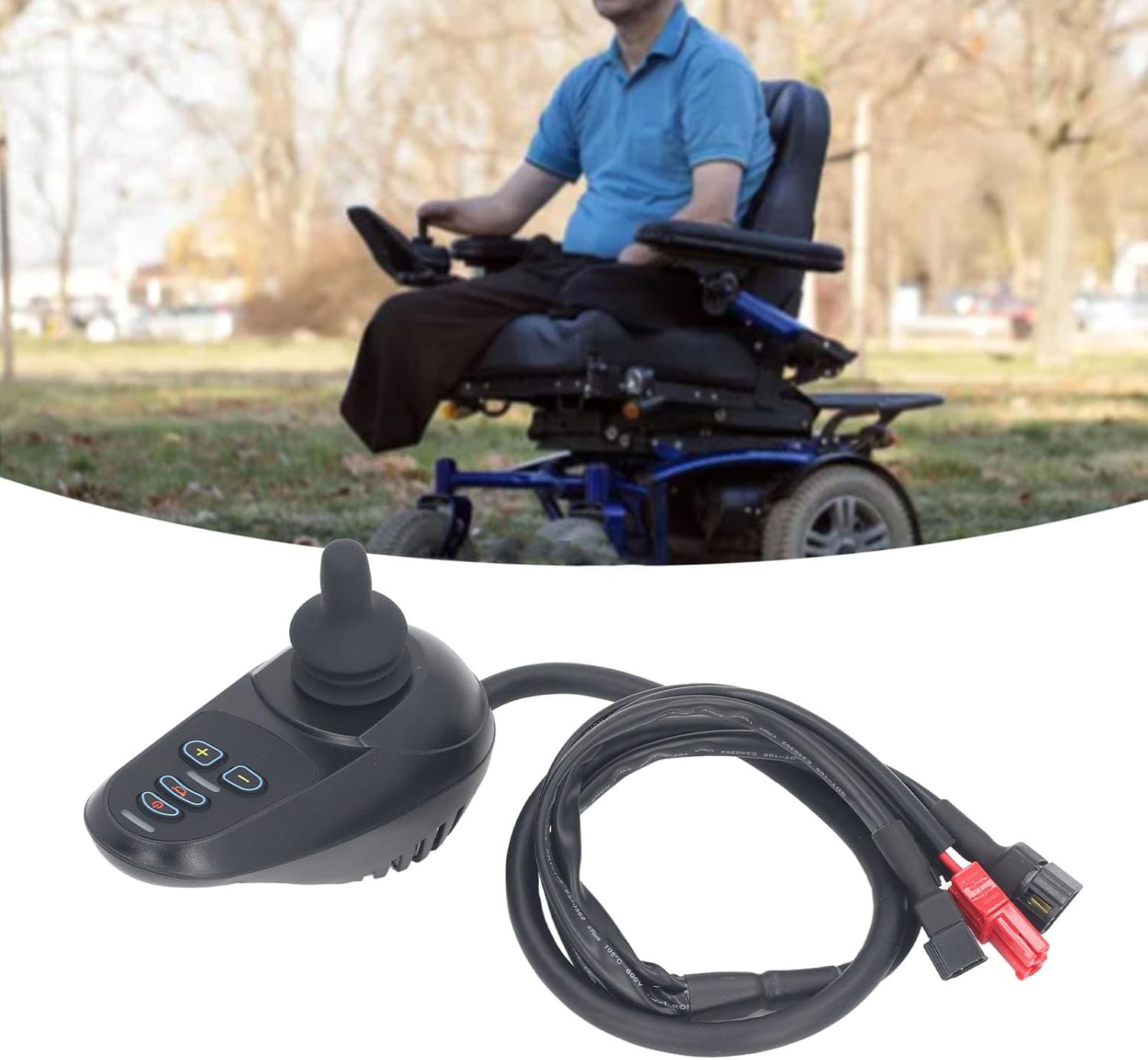 Wheelchair Joystick Controller, 4 Keys, Adjustable Speed and Brake, 24V DC V82125