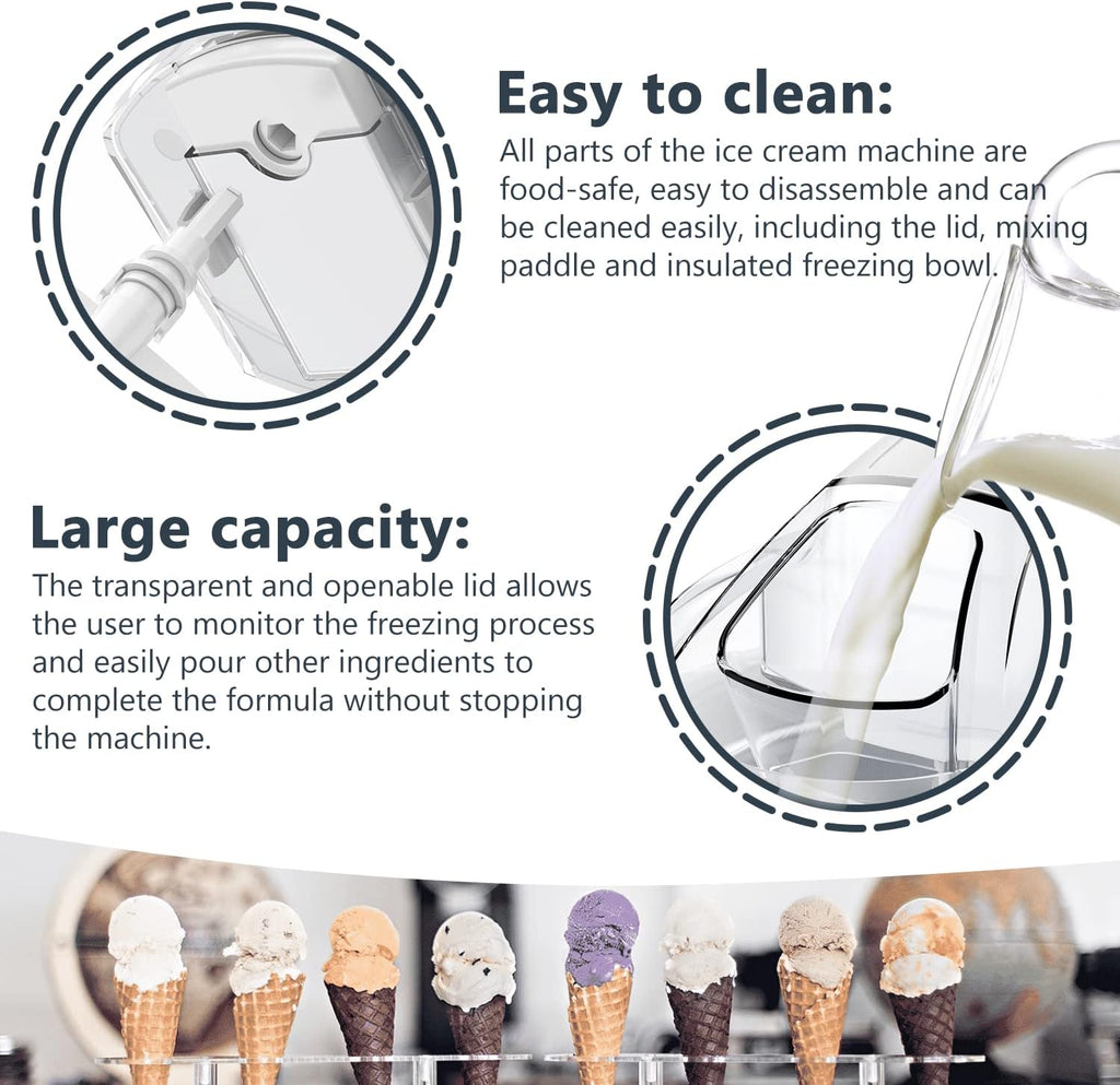 Ice Cream Maker, Electric Soft Serve Machine, 1.5 Quart Frozen Yogurt S786489