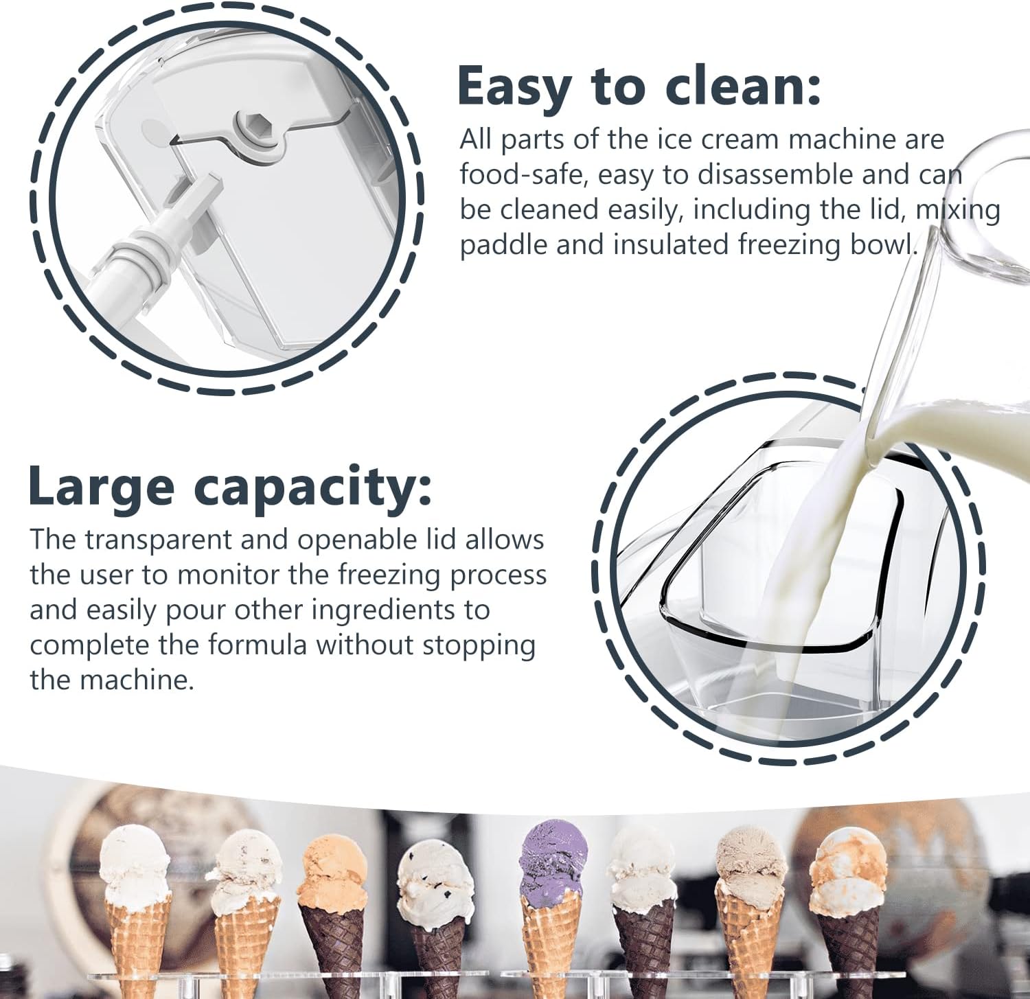 Ice Cream Maker, Electric Soft Serve Machine, 1.5 Quart Frozen Yogurt S786489
