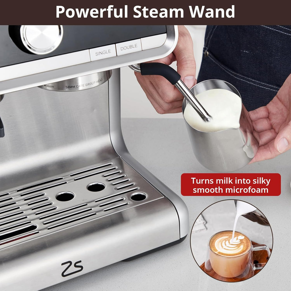 Espresso Machine with Milk Frother, 20 Bar Pressure P346996