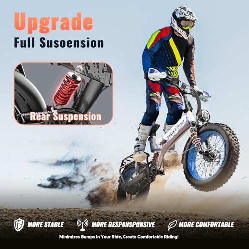 Folding Electric Bike for Adults Full Suspension, 52V 20AH Fat Tire N549125