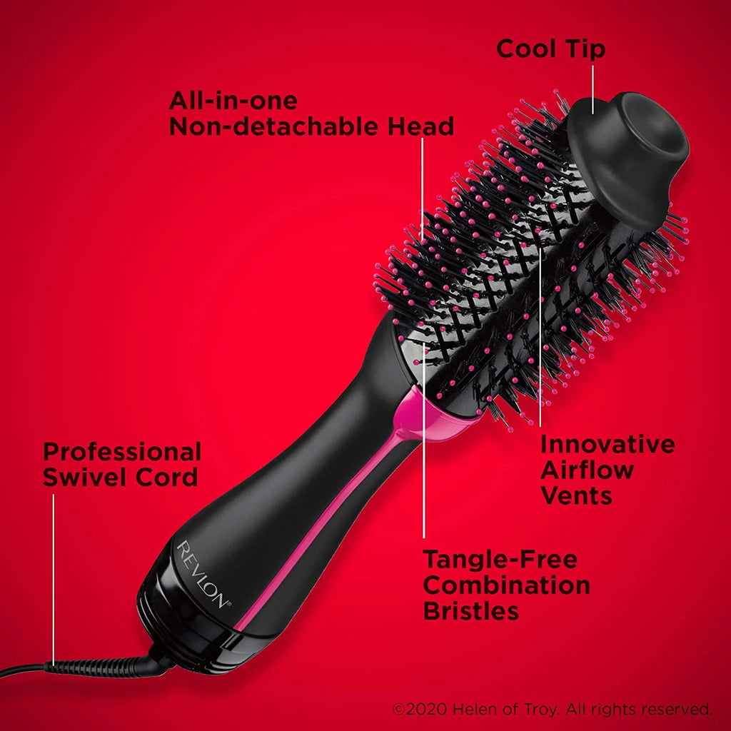 Hot Air Brush for Hair Drying and Volumizing, Black W105453