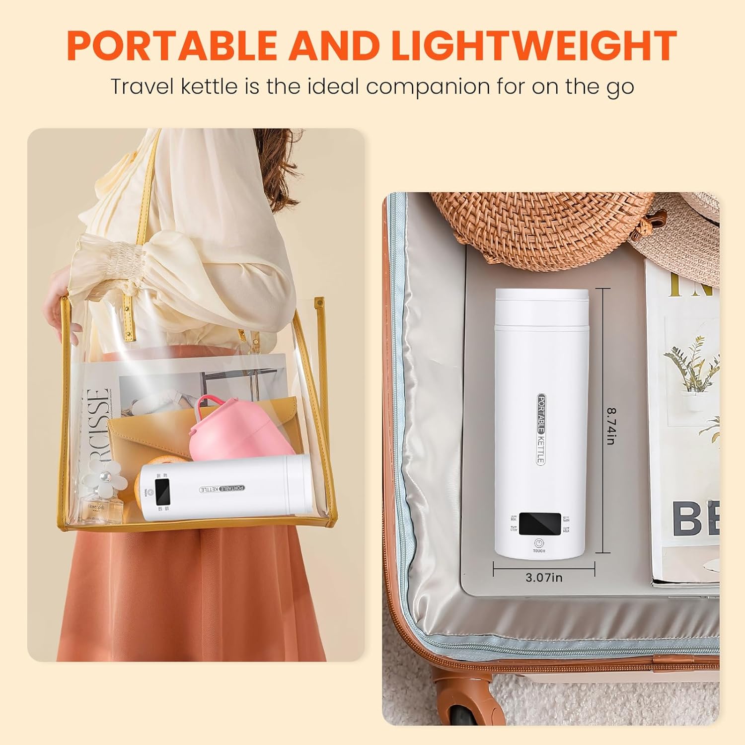 Portable Electric Kettle with 4 Temperature Settings, Auto Shut-Off, 17oz S5582