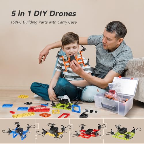 Mini Drone for Kids, 5-in-1 DIY Building Kit, Altitude Hold, 3D Flips J4141