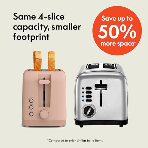 2 Slice Slim Toaster with 6 Shade Settings, Long Slot, Removable Crumb Tray R654