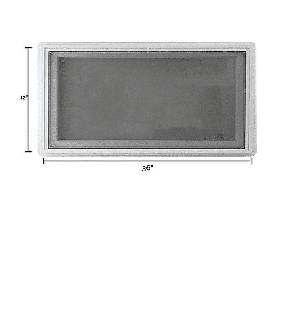 36" x 12" Inward Opening Awning Window with Tempered Low-E Glass D33351