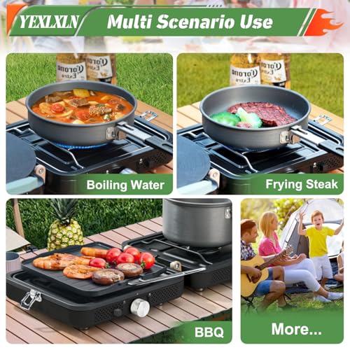 Foldable 2-Burner Camping Stove with Griddle and Carrying Bag Z769