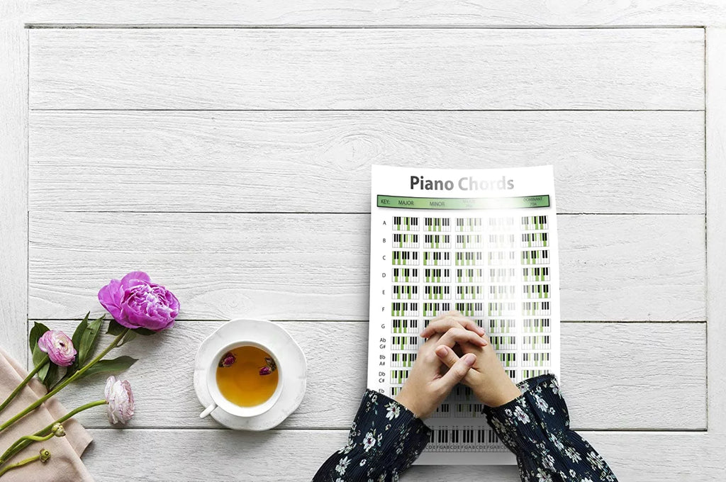 Piano Chord Chart Poster 12x18 for Learning Keyboard and Writing Music N870