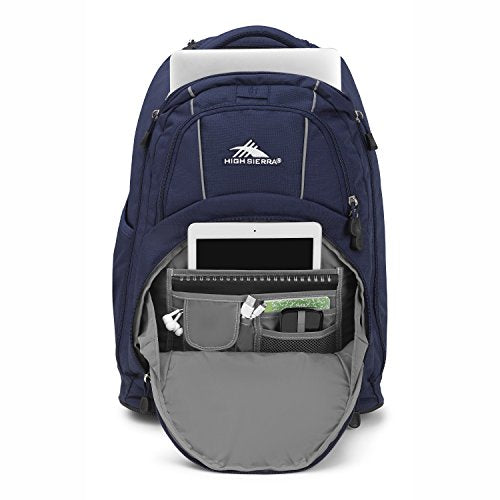Wheeled Laptop Backpack, Navy, 20.5 x 13.5 x 8-Inch M70582