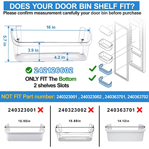 Refrigerator Door Bin Shelf Replacement, 2 Pack Y43021