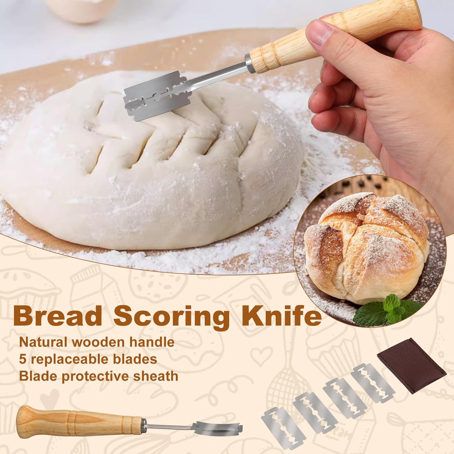 Bread Proofing Baskets Set of 2, 10 Inch Oval Cane Sourdough Rising Basket I904581