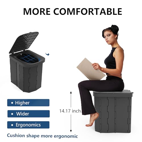 Portable Folding Camping Toilet with Lid for Adults E278