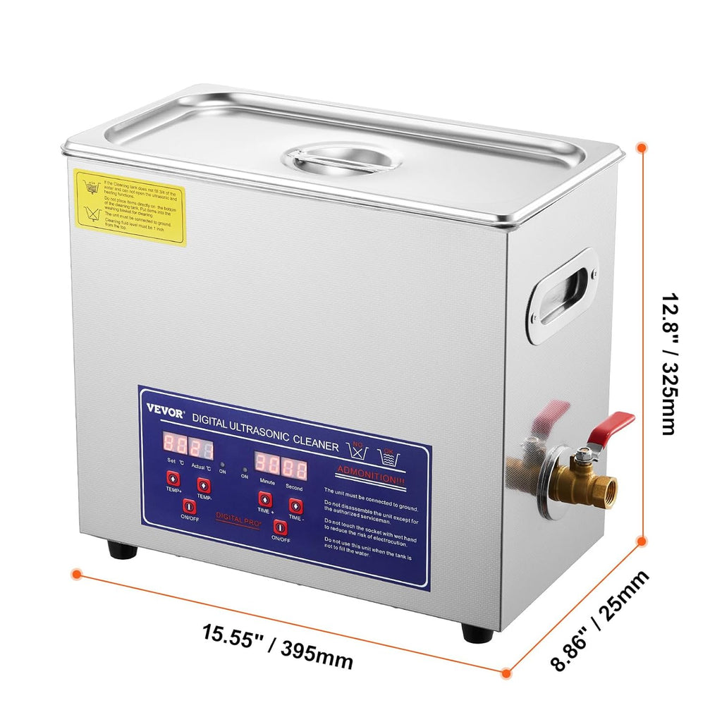 Ultrasonic Vinyl Record Cleaner, 6L, 180W with Drying Rack E953052