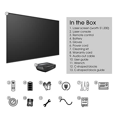 4K UHD Triple-Laser Ultra Short Throw Projector with 100" ALR Screen D5440