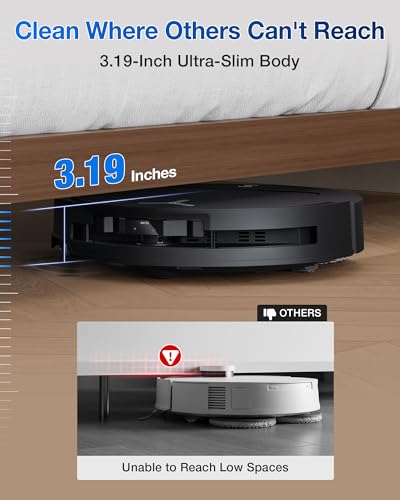 Robot Vacuum and Mop, 18500Pa Suction, Auto-Lift, Self-Emptying C481