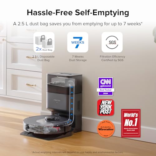 Robot Vacuum with Self-Empty Dock, 5500 Pa Suction, LiDAR Navigation E428049