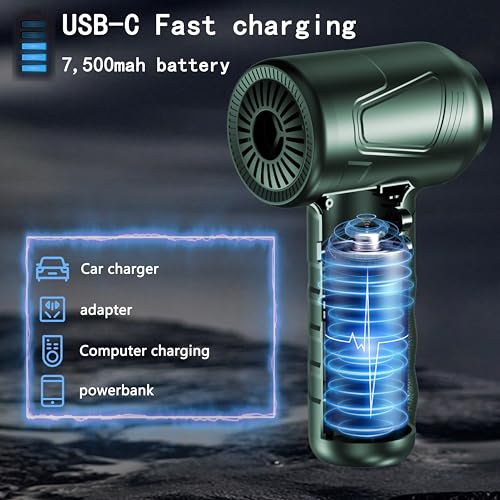 Cordless Air Duster for Cleaning Keyboard PC with 3 Speeds and LED Light P90655