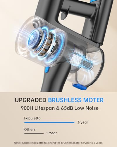Cordless Vacuum Cleaner for Home, Lightweight Stick Vacuum with Detachable Battery X7497