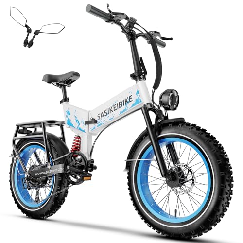 Folding Electric Bike for Adults Full Suspension, 52V 20AH Fat Tire N549125