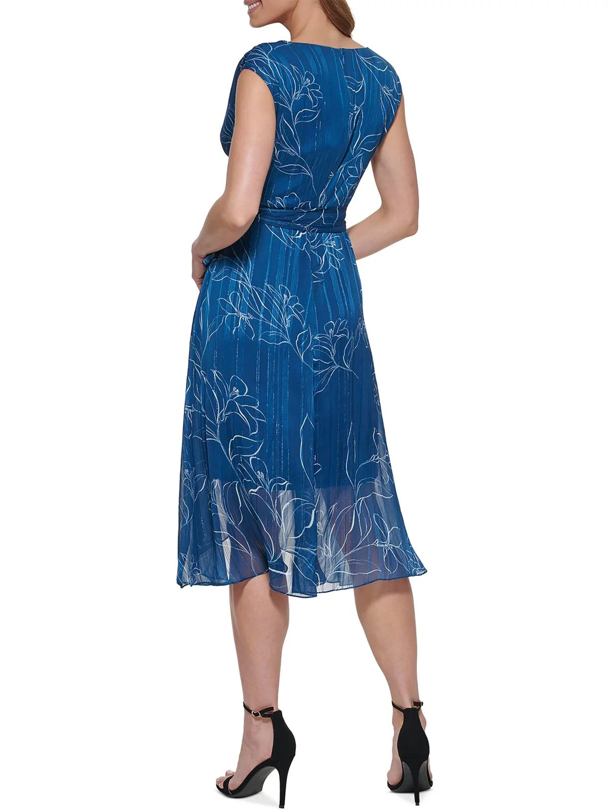 Chiffon Metallic Wrap Dress C759507