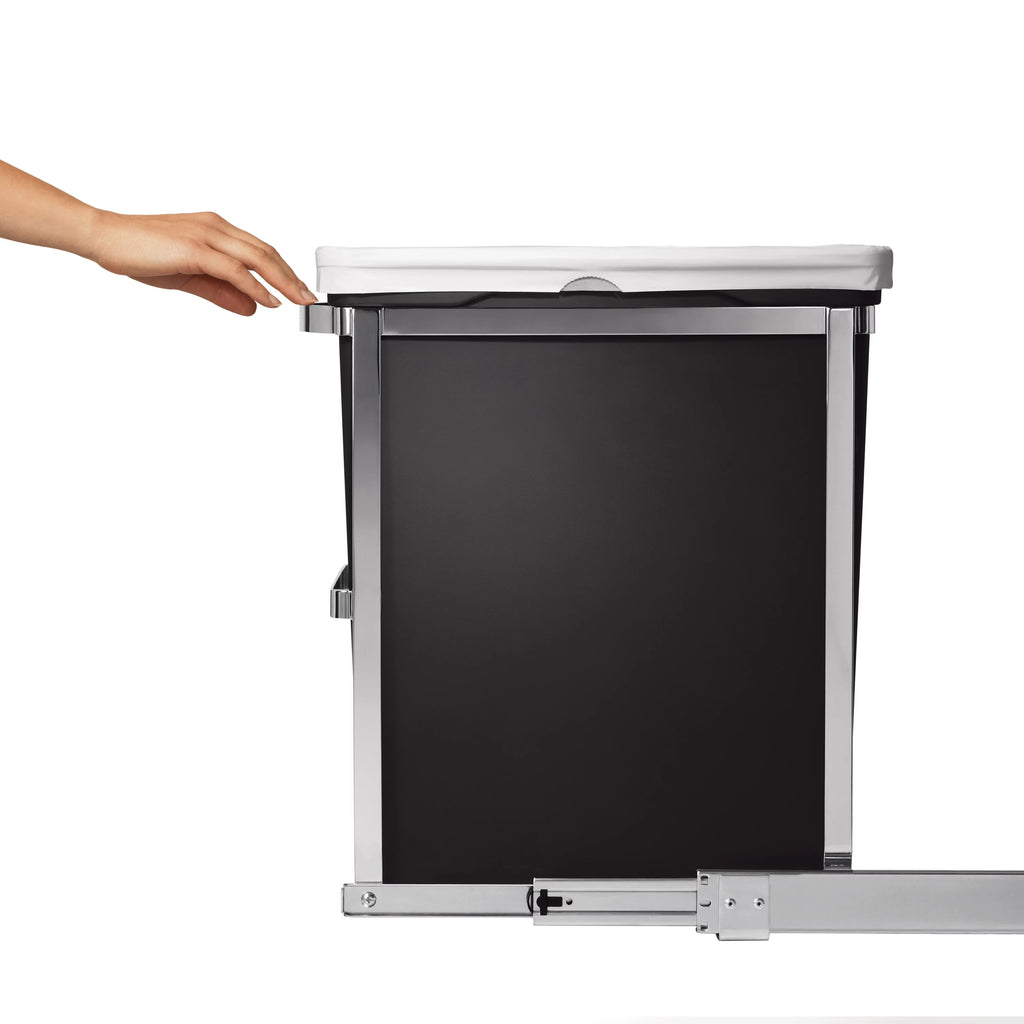 Under Counter Pull-Out Trash Can, 30 Liter / 8 Gallon, Heavy-Duty Steel Frame K85999