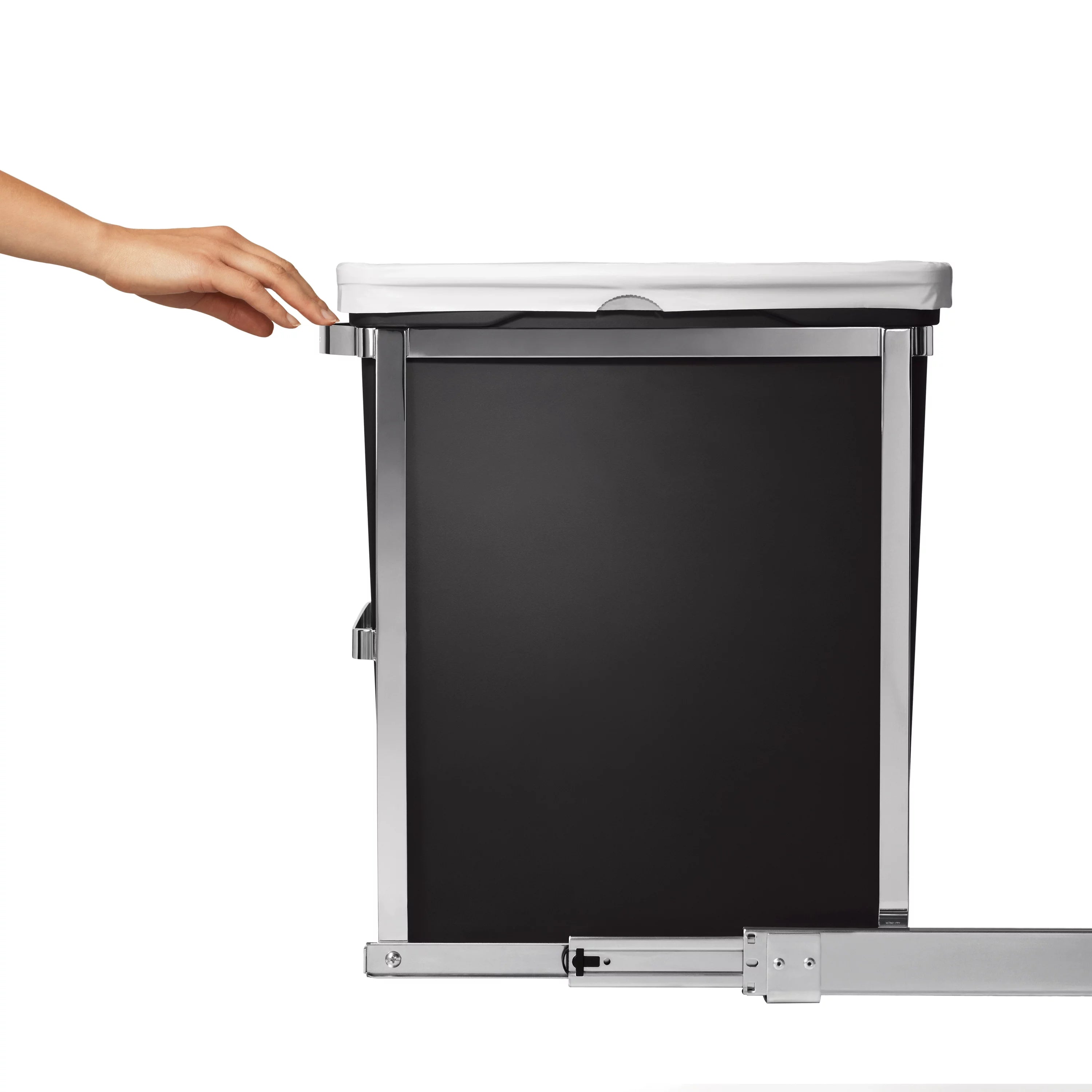 Under Counter Pull-Out Trash Can, 30 Liter / 8 Gallon, Heavy-Duty Steel Frame K85999