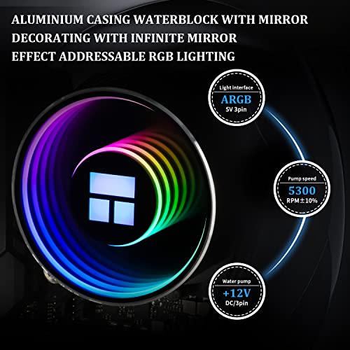 240mm ARGB Water Cooling CPU Cooler with Dual PWM Fans B340