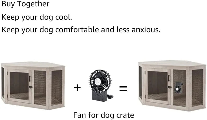 Medium Corner Dog Crate - Weathered Grey F897
