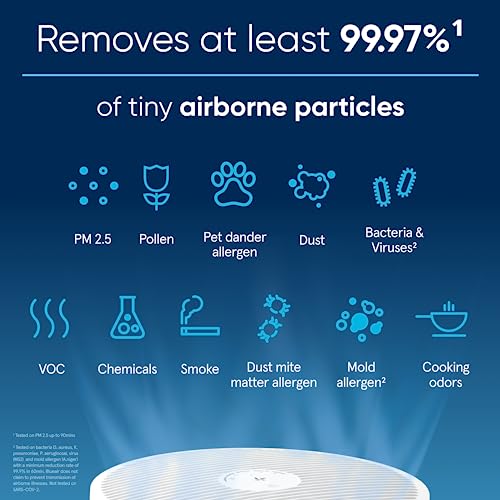 Air Purifier for Small Room, Bedroom, Home, Cleans 926 sqft in One Hour, HEPASilent for Pets, Allergens, Dust, Mold, Smoke Q80338