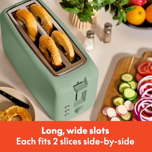 2 Slice Slim Toaster with 6 Shade Settings, Long Slot, Removable Crumb Tray R654