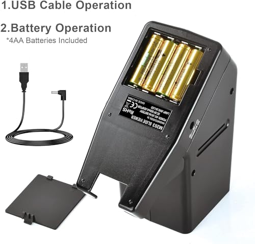 35mm Slide and Film Viewer, 3X Magnification LED Lighted, USB or Battery Powered A8222
