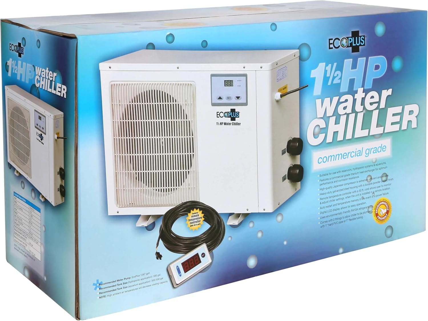 1 ½ HP Water Chiller for Hydroponics, Aquariums, and Reservoirs P391