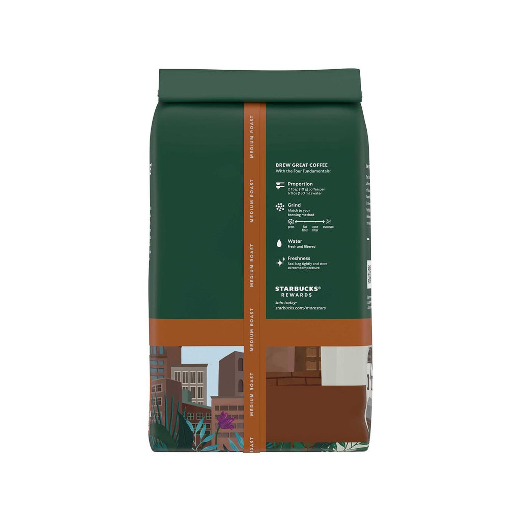 Whole Bean Coffee, Medium Roast, 100% Arabica, 28 oz E313746