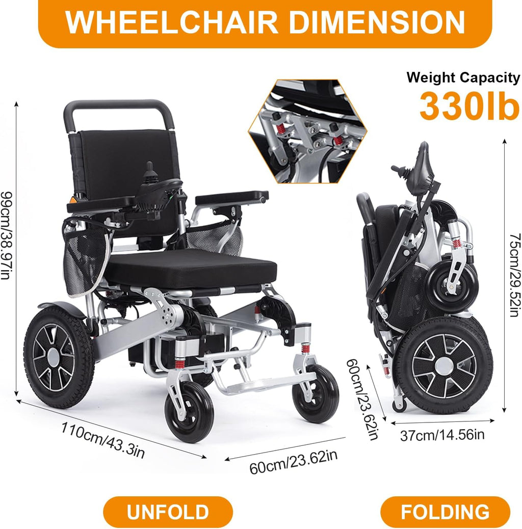 Foldable Electric Wheelchair for Adults, 20 mi Range V4748