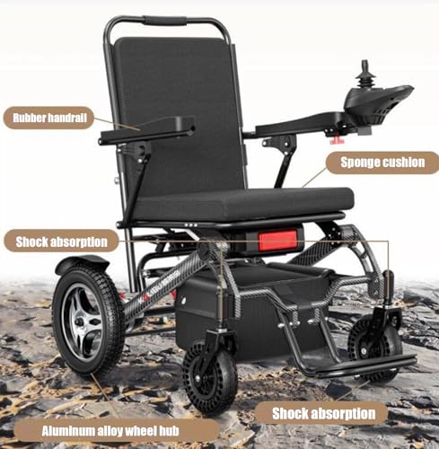 Foldable Electric Wheelchair for Adults, 360° Joystick Control, 300lbs Capacity W8032