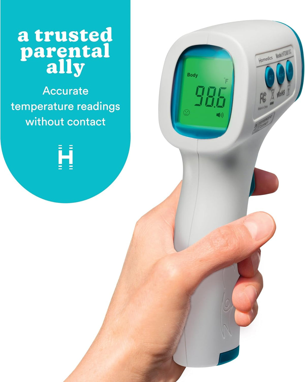 Non-Contact Infrared Forehead Thermometer with High-Fever Alert J301