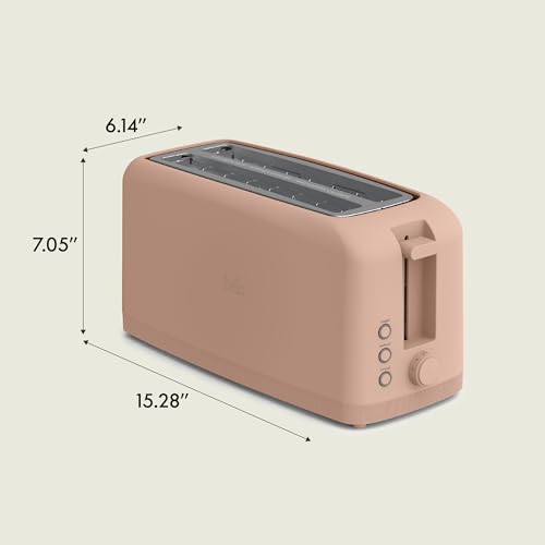 2 Slice Slim Toaster with 6 Shade Settings, Long Slot, Removable Crumb Tray R654