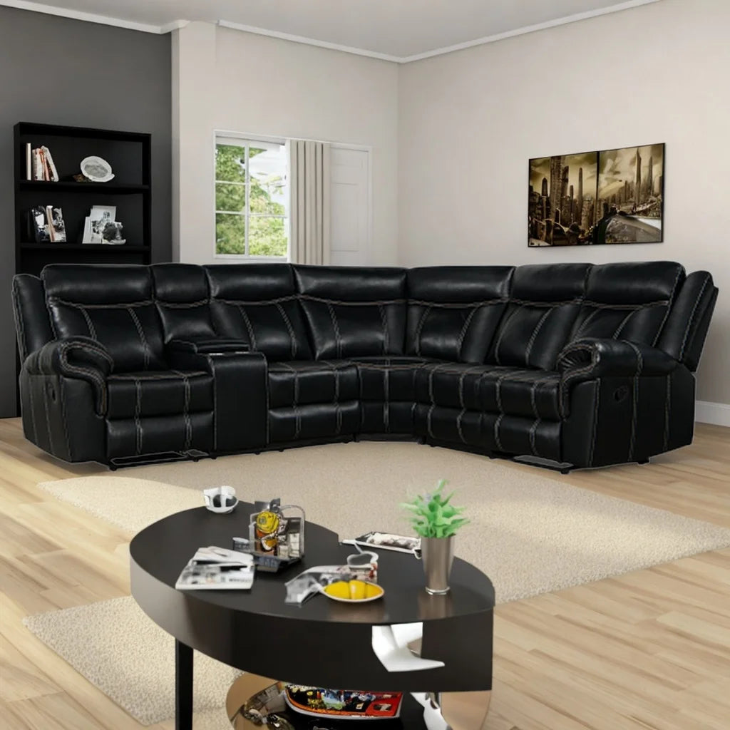 Manual Recliner Sofa with Cup Holder and USB Ports for Living Room Y929