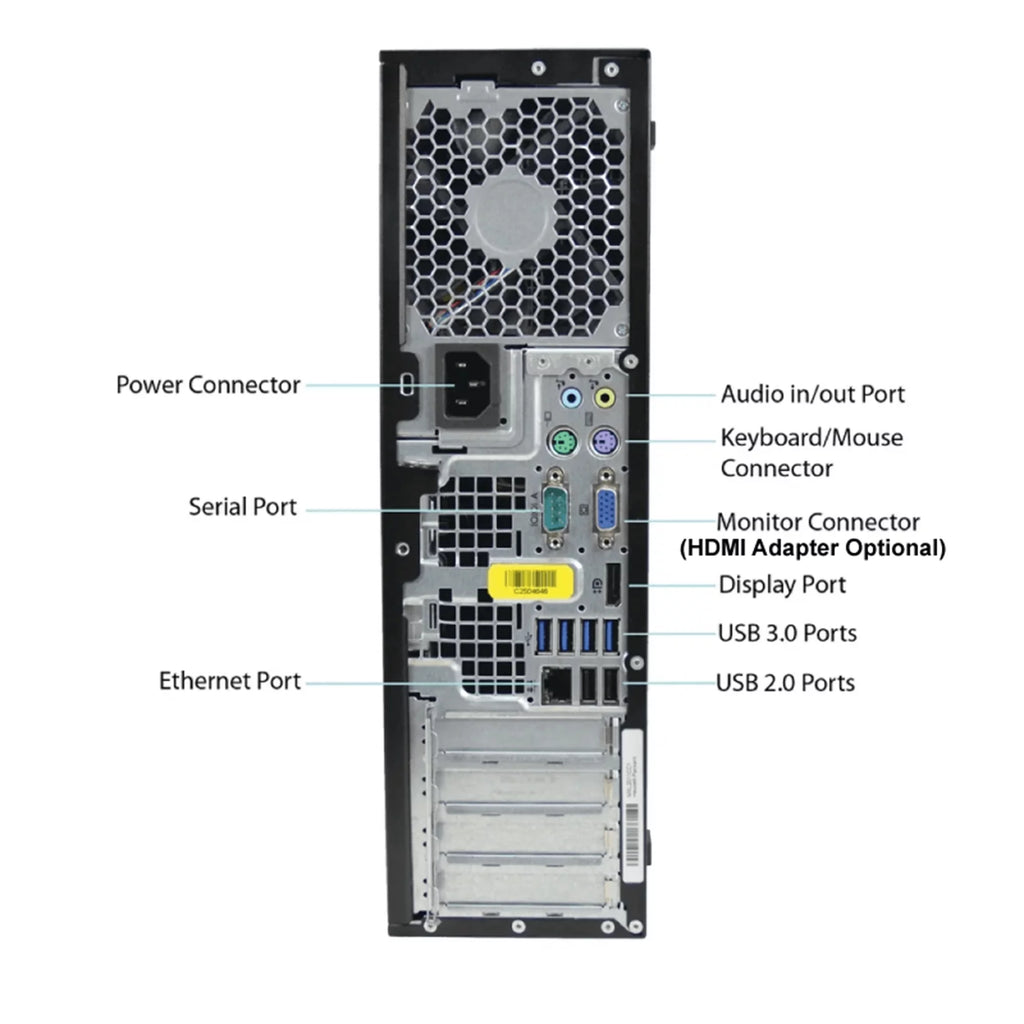 Refurbished Desktop Computer Tower PC, Intel Quad Core i3, 4GB RAM, 2TB Hard Drive, Windows 10 Pro, with Keyboard and Mouse V2565
