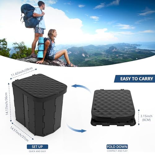 Portable Folding Camping Toilet with Lid for Adults E278
