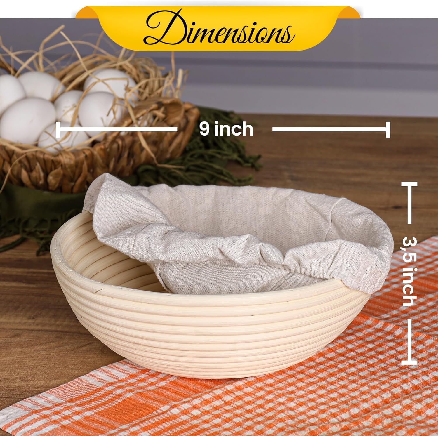 Round 9 Inch Sourdough Proofing Basket O630665