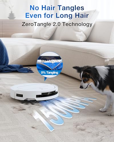 Robot Vacuum and Mop, 18500Pa Suction, Auto-Lift, Self-Emptying C481