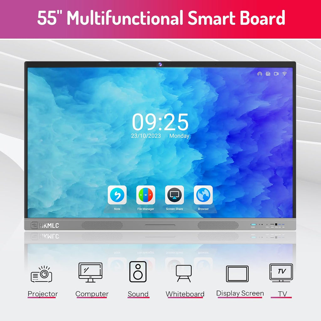 55 Inch Interactive Whiteboard with 4K Touch Screen for Classroom and Business Q61089