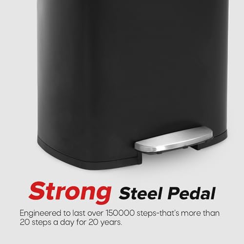 Stainless Steel 13 Gallon Step Trash Can for Kitchen and Bathroom S832